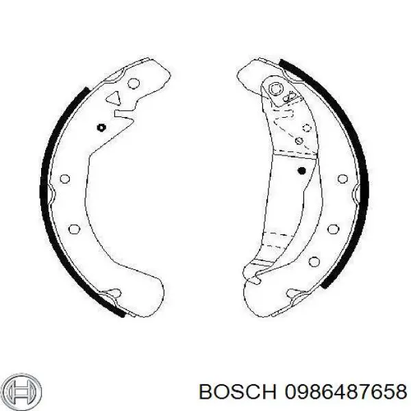 0986487658 Bosch колодки гальмові задні, барабанні