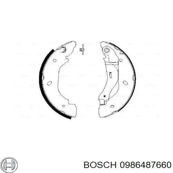 Купити 0986487660 Bosch Колодки гальмові задні, барабанні
