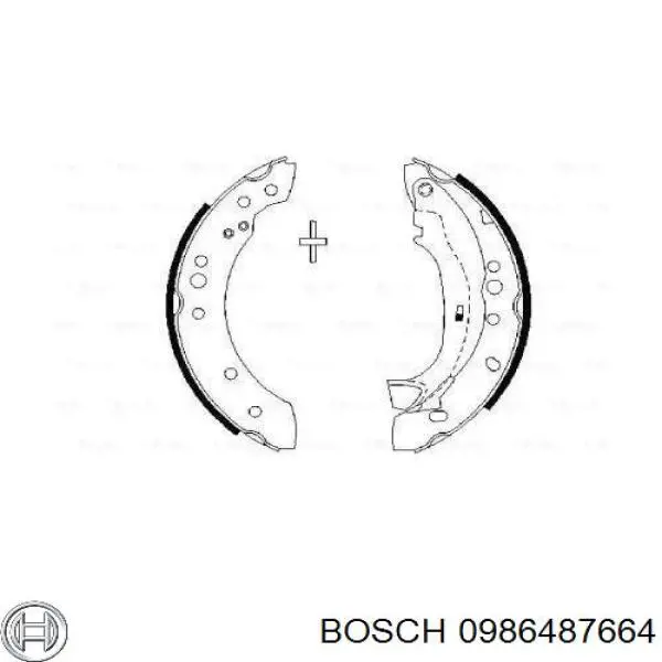 0986487664 Bosch колодки гальмові задні, барабанні