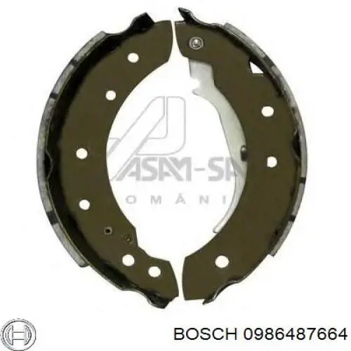 0986487664 Bosch Колодки гальмівні задні, барабанні