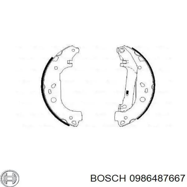 Колодки гальмові задні, барабанні 0986487667 Bosch