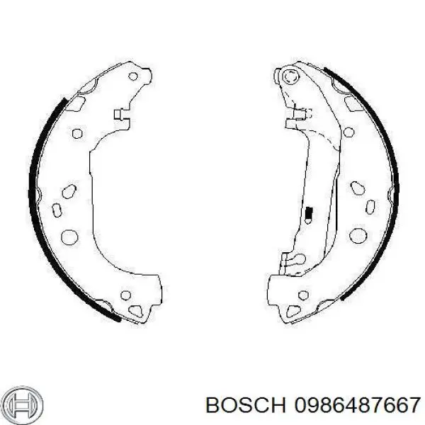 Колодки гальмові задні, барабанні 0986487667 Bosch