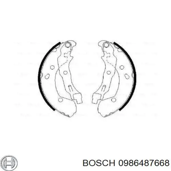 Колодки гальмові задні, барабанні 0986487668 Bosch