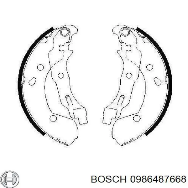 0986487668 Bosch Колодки гальмівні задні, барабанні