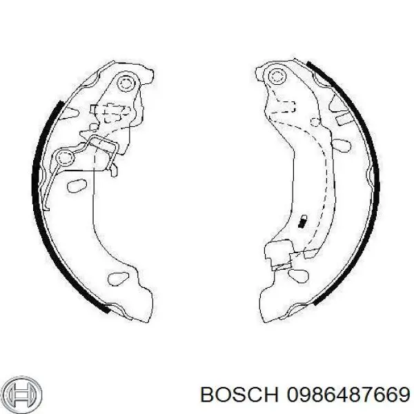 0986487669 Bosch колодки гальмові задні, барабанні