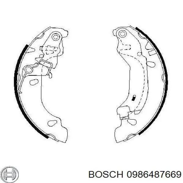 Колодки гальмові задні, барабанні 0986487669 Bosch