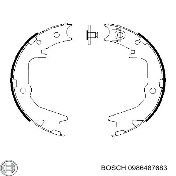 Купити 0986487683 Bosch Колодки гальмові задні, барабанні