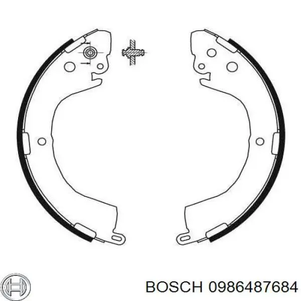 Колодки гальмові задні, барабанні 0986487684 Bosch