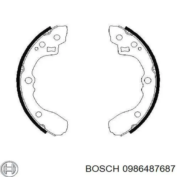 0986487687 Bosch колодки гальмові задні, барабанні