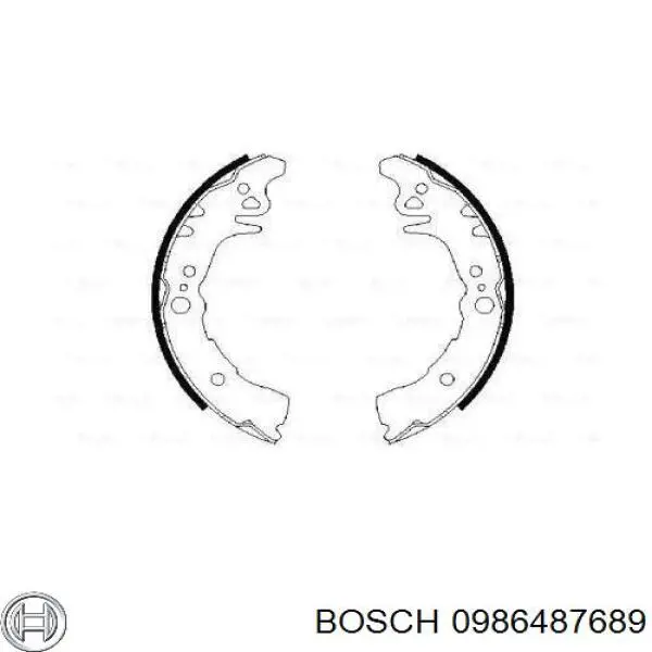 0986487689 Bosch Колодки гальмівні задні, барабанні