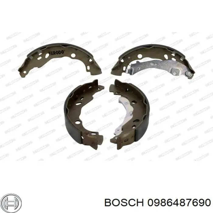 Колодки гальмові задні, барабанні 0986487690 Bosch