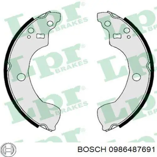Колодки гальмові задні, барабанні Bosch 0986487691 ціна, від 20.22 USD