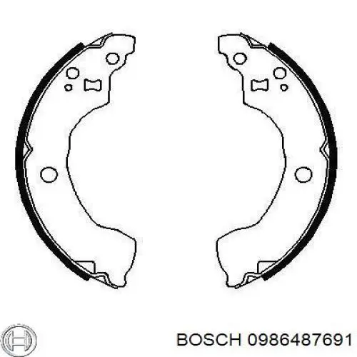 Гальма робочі задні ножні і гальмівні барабани Bosch 0986487691