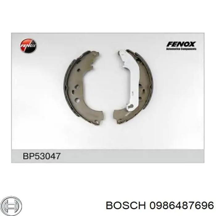 Колодки гальмові задні, барабанні 0986487696 Bosch