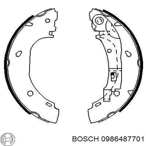 0986487701 Bosch колодки гальмові задні, барабанні