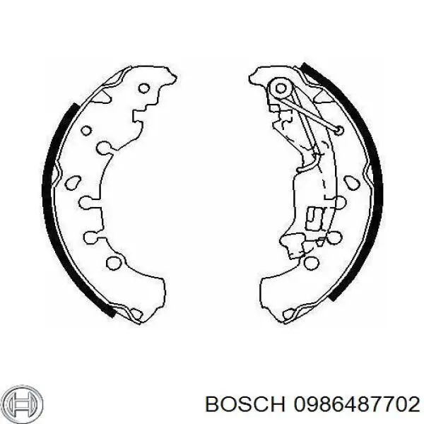 0986487702 Bosch колодки гальмові задні, барабанні