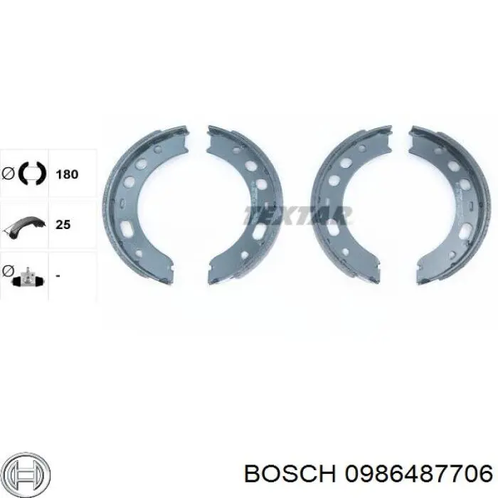 Колодки ручника 0986487706 Bosch