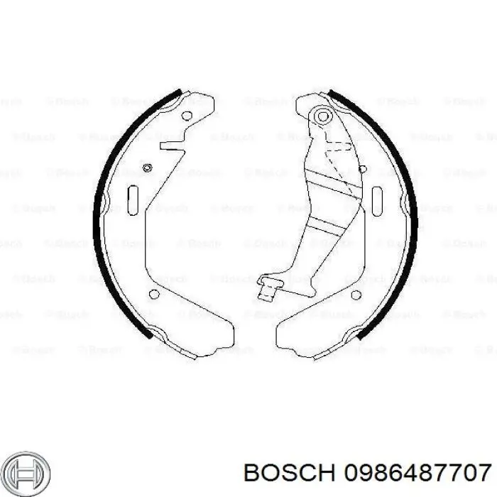 Колодки гальмові задні, барабанні 0986487707 Bosch