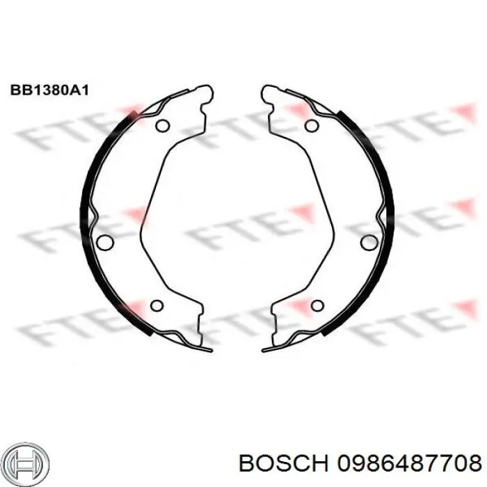 Купити 0986487708 Bosch Гальмівні колодки гальма стоянки