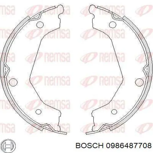 0986487708 Bosch Гальмівні колодки ручника