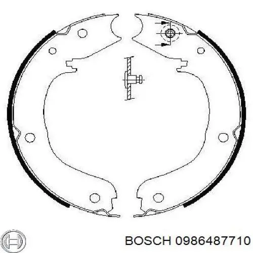 0986487710 Bosch колодки ручника/стоянкового гальма