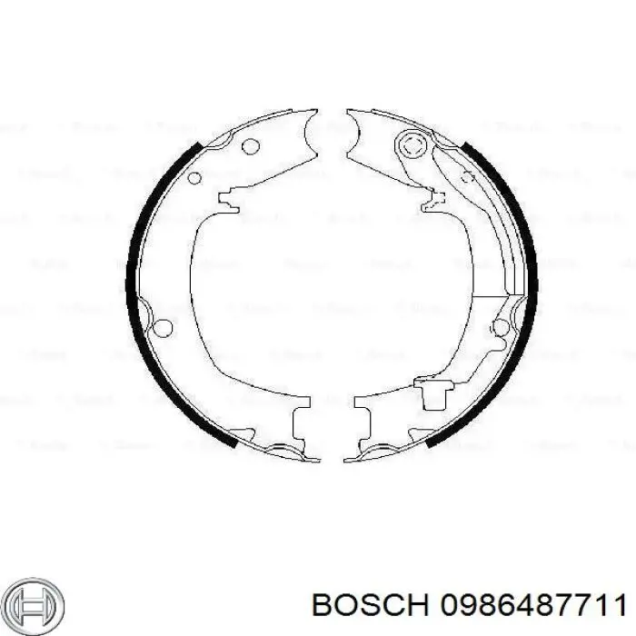 0986487711 Bosch колодки ручника/стоянкового гальма