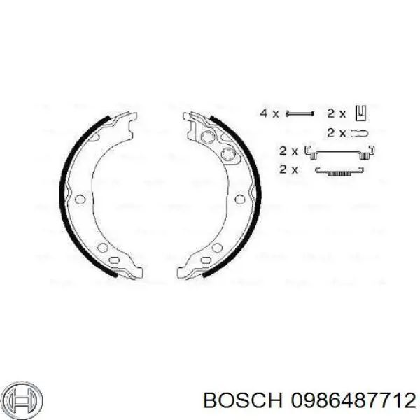 0986487712 Bosch колодки ручника/стоянкового гальма