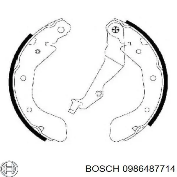 0986487714 Bosch колодки гальмові задні, барабанні