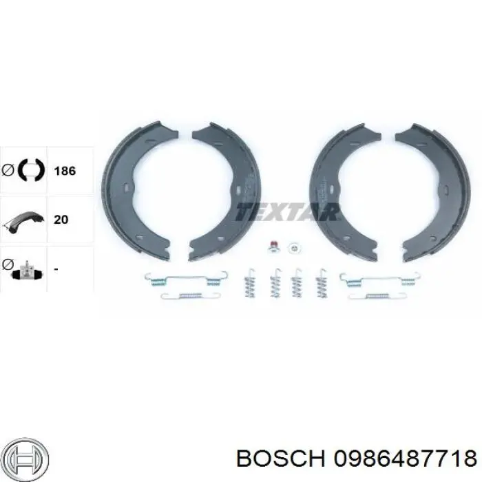 Колодки ручника 0986487718 Bosch
