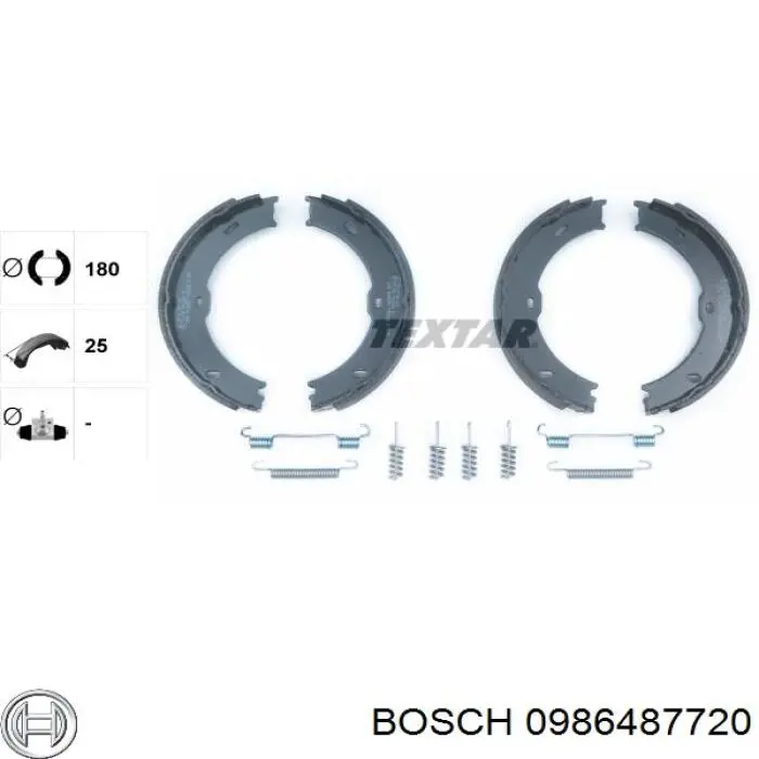 0986487720 Bosch Гальмівні колодки ручника