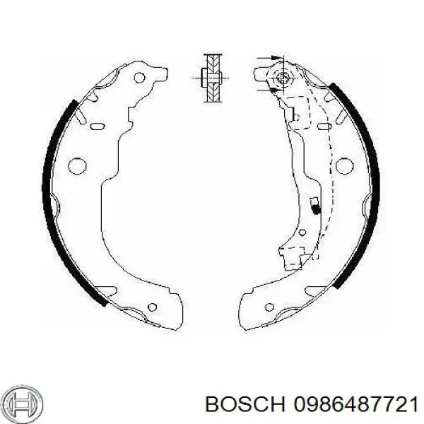 Колодки гальмові задні, барабанні 0986487721 Bosch