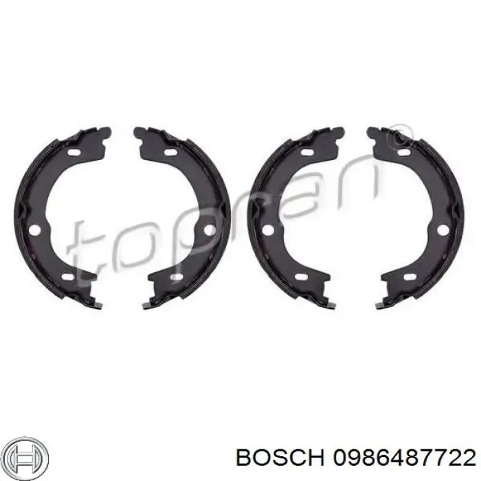 Колодки ручника / стоянкового гальма Bosch 0986487722 ціна, від 25.22 USD