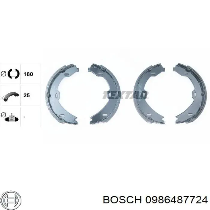 Колодки ручника 0986487724 Bosch