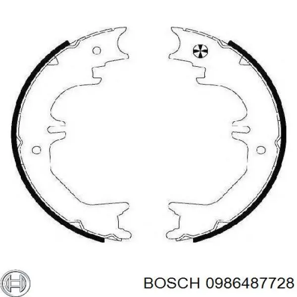 0986487728 Bosch колодки ручника/стоянкового гальма