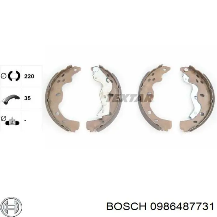 Купити 0986487731 Bosch Колодки гальмові задні, барабанні