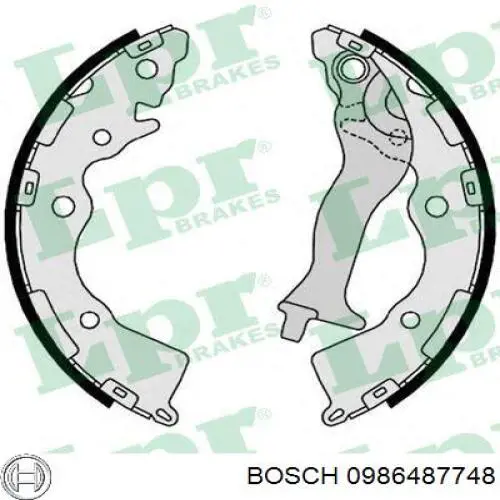 Купити 0986487748 Bosch Колодки гальмові задні, барабанні