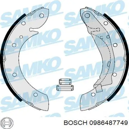 Колодки гальмові задні, барабанні Bosch 0986487749 ціна, від 20.41 USD