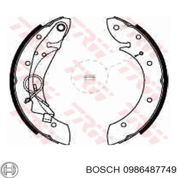 0986487749 Bosch Колодки гальмівні задні, барабанні