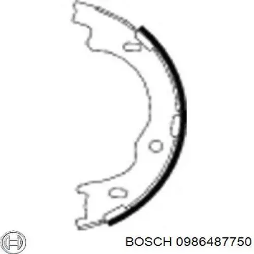 0986487750 Bosch колодки ручника/стоянкового гальма