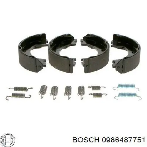 0986487751 Bosch колодки ручника/стоянкового гальма