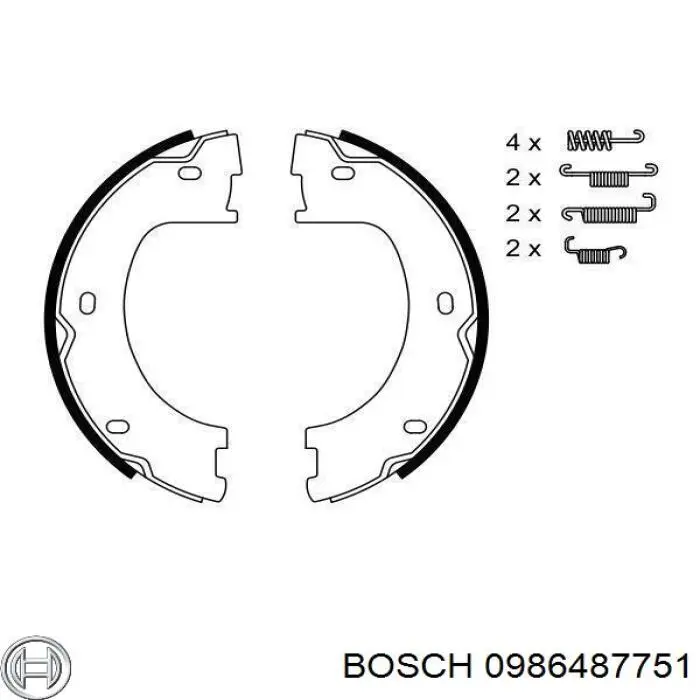 Колодки стоянкового гальма Bosch 0986487751
