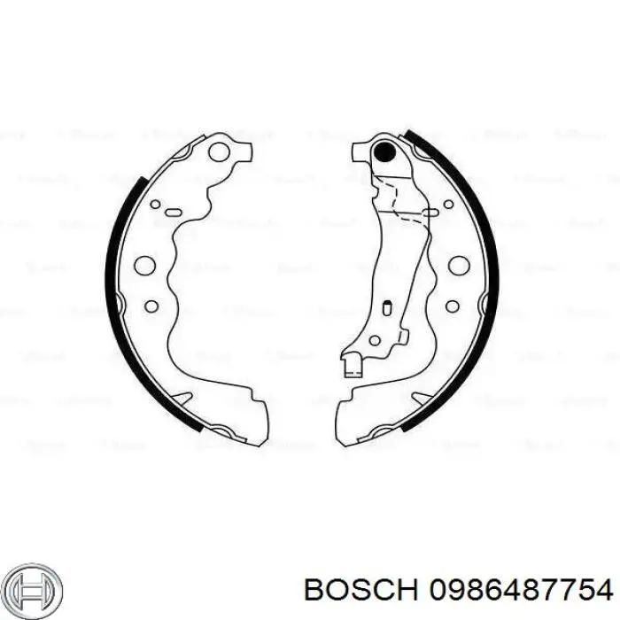 0986487754 Bosch колодки гальмові задні, барабанні
