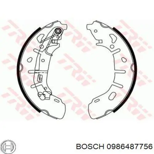 Колодки гальмові задні, барабанні Bosch 0986487756 ціна, від 29.73 USD