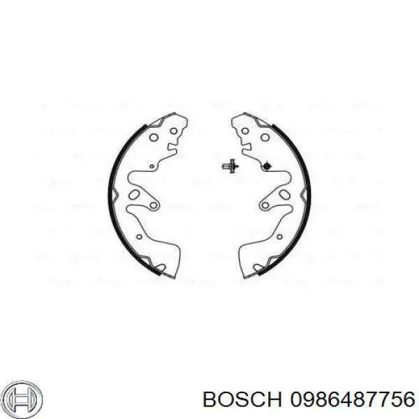 Купити 0986487756 Bosch Колодки гальмові задні, барабанні