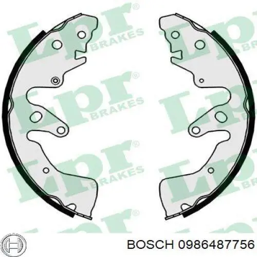 Колодки гальмові задні, барабанні 0986487756 Bosch