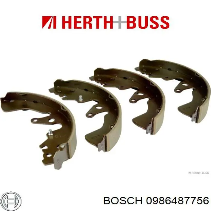 0986487756 Bosch Колодки гальмівні задні, барабанні