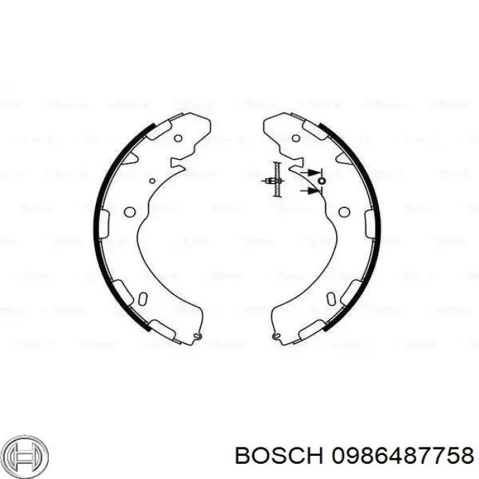 0986487758 Bosch колодки гальмові задні, дискові