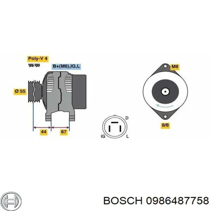 Колодки гальмові задні, барабанні Bosch 0986487758 ціна, від 39.89 USD