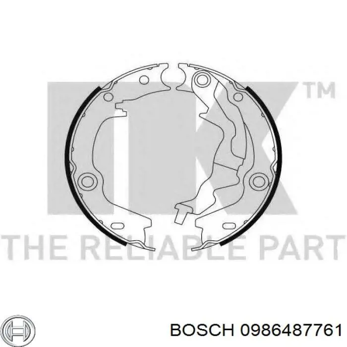 Колодки стоянкового гальма Bosch 0986487761