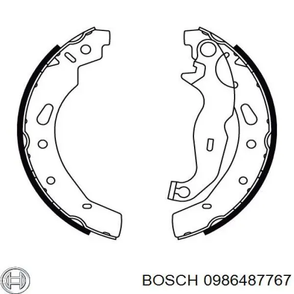 Колодки гальмові задні, барабанні 0986487767 Bosch